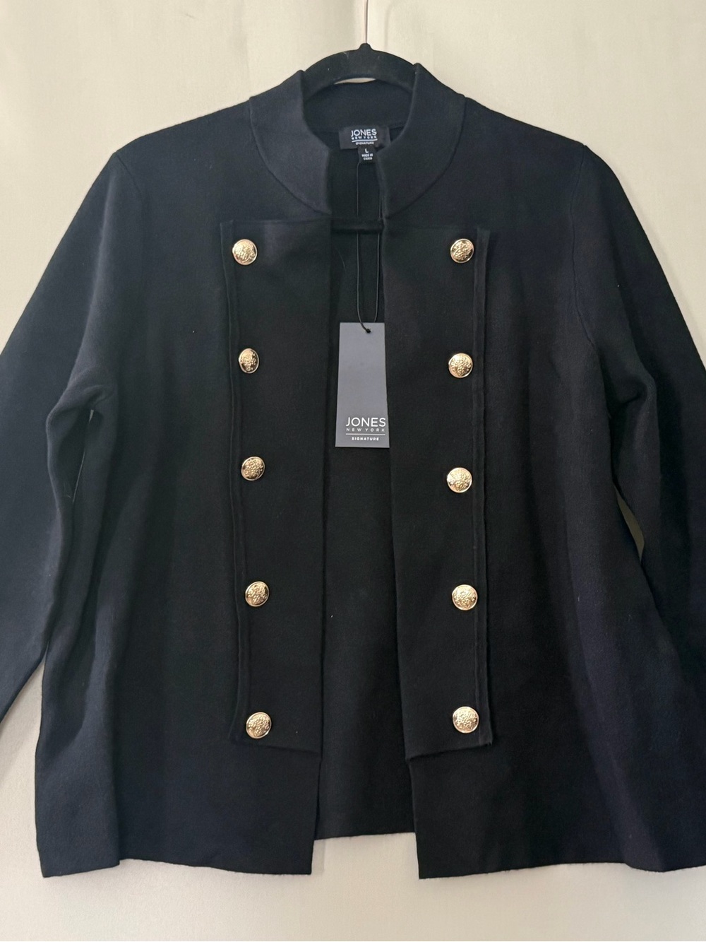Jones New York Black Military-Button Knit Blazer - Picture 2 of 10